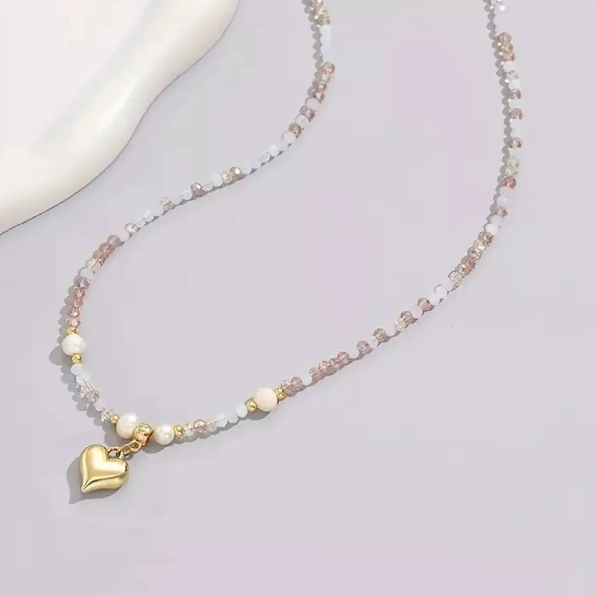 Bead Heart Pendant Necklace by Partner Labels