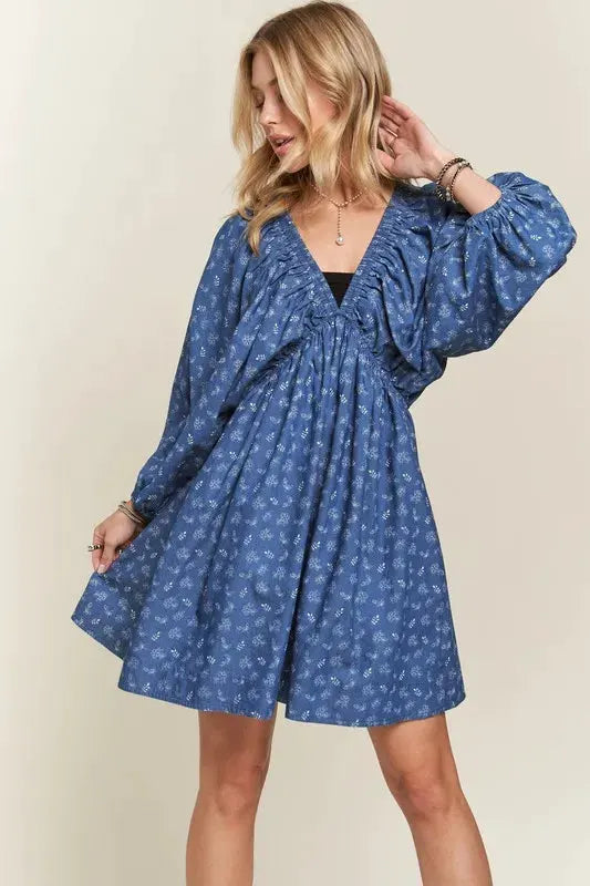 ADORA Batwing Sleeves Floral Dress by Partner Label