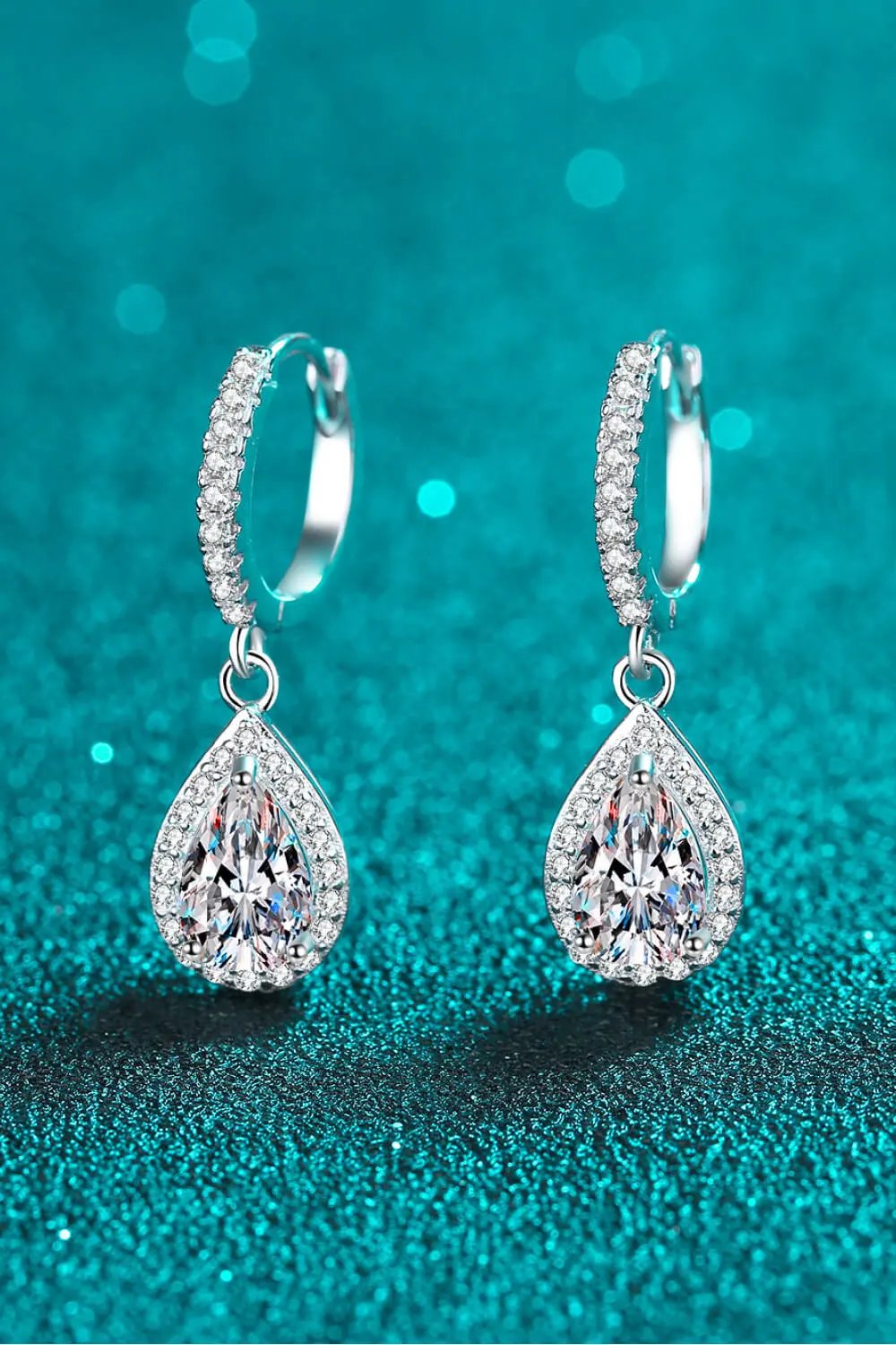 Moissanite Teardrop Earrings by Partner Label