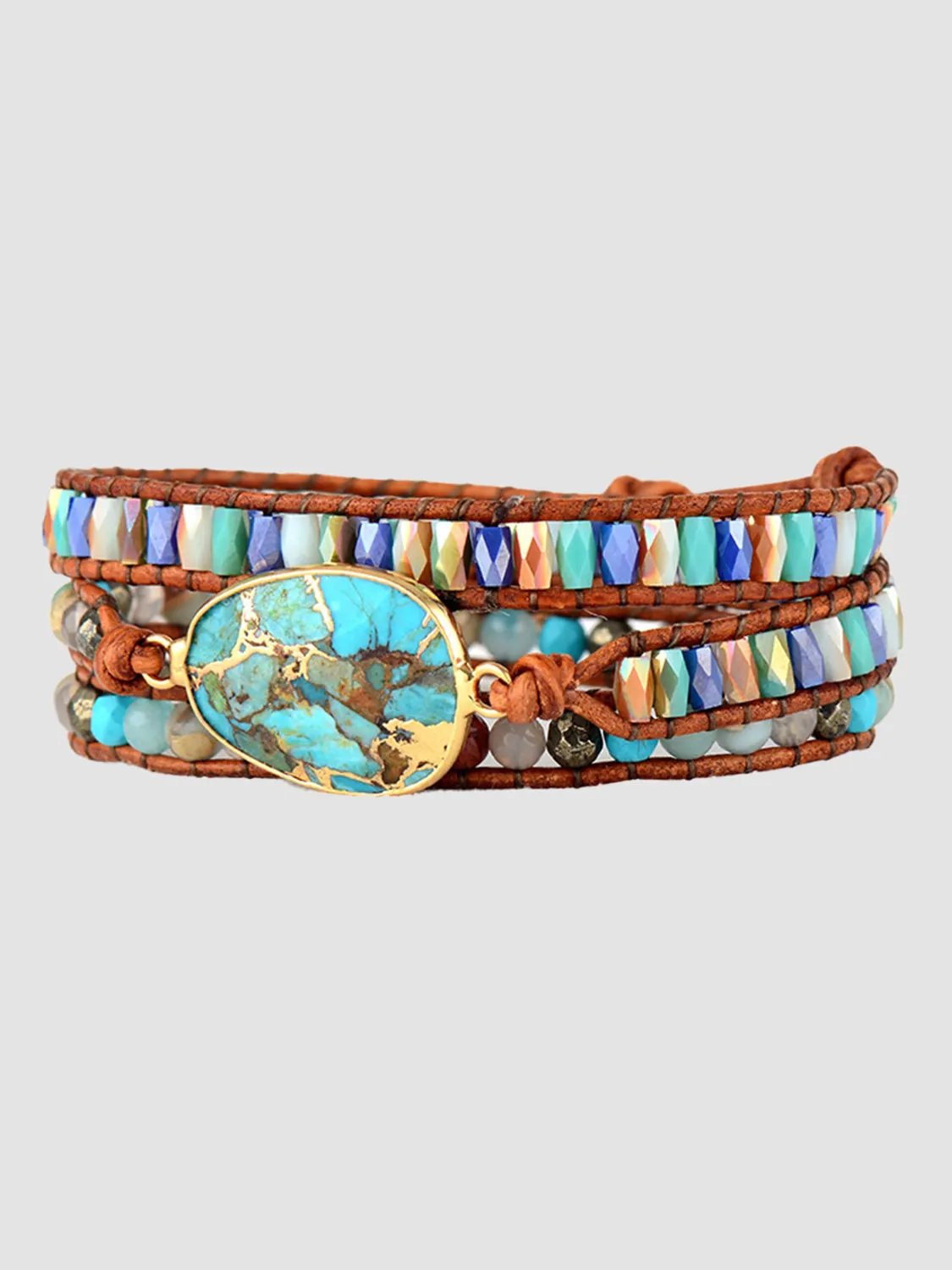 Triple-Layer Natural Stone Bracelet by Partner Label