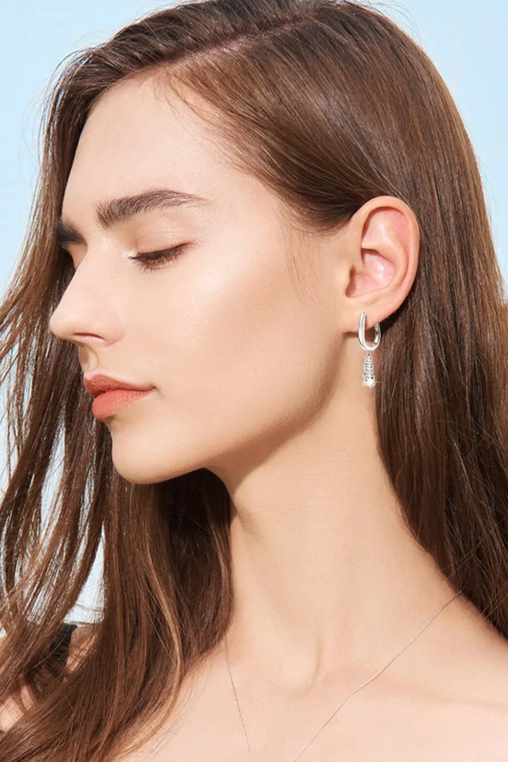 1.8 Carat Moissanite 925 Sterling Silver Drop Earrings by Partner Label