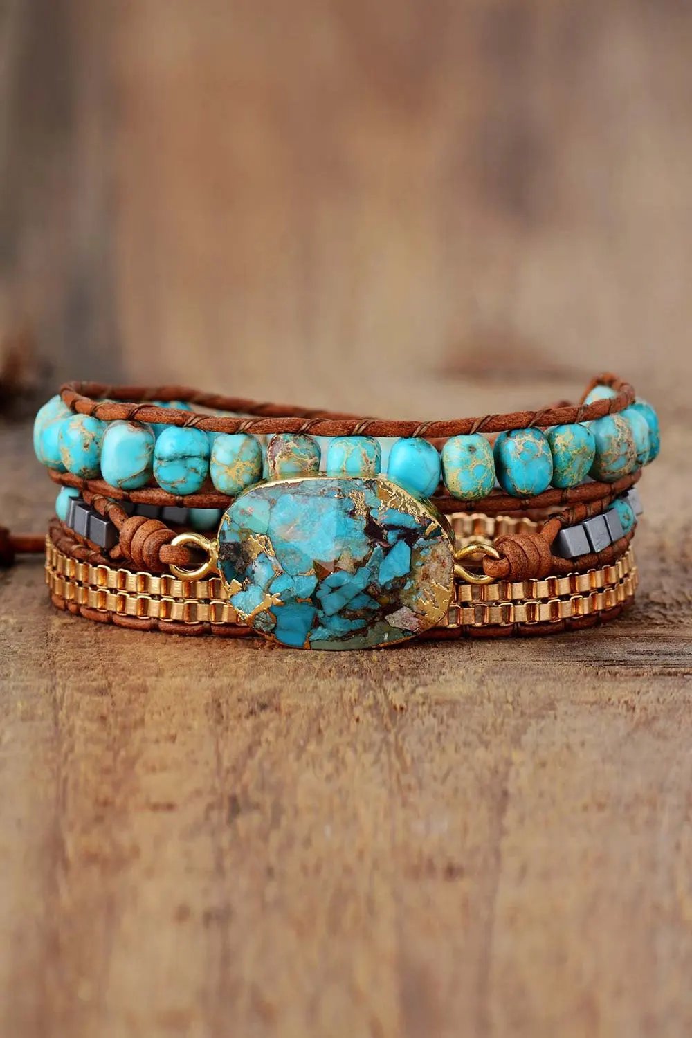 Handmade Natural Stone Copper Bracelet by Partner Label
