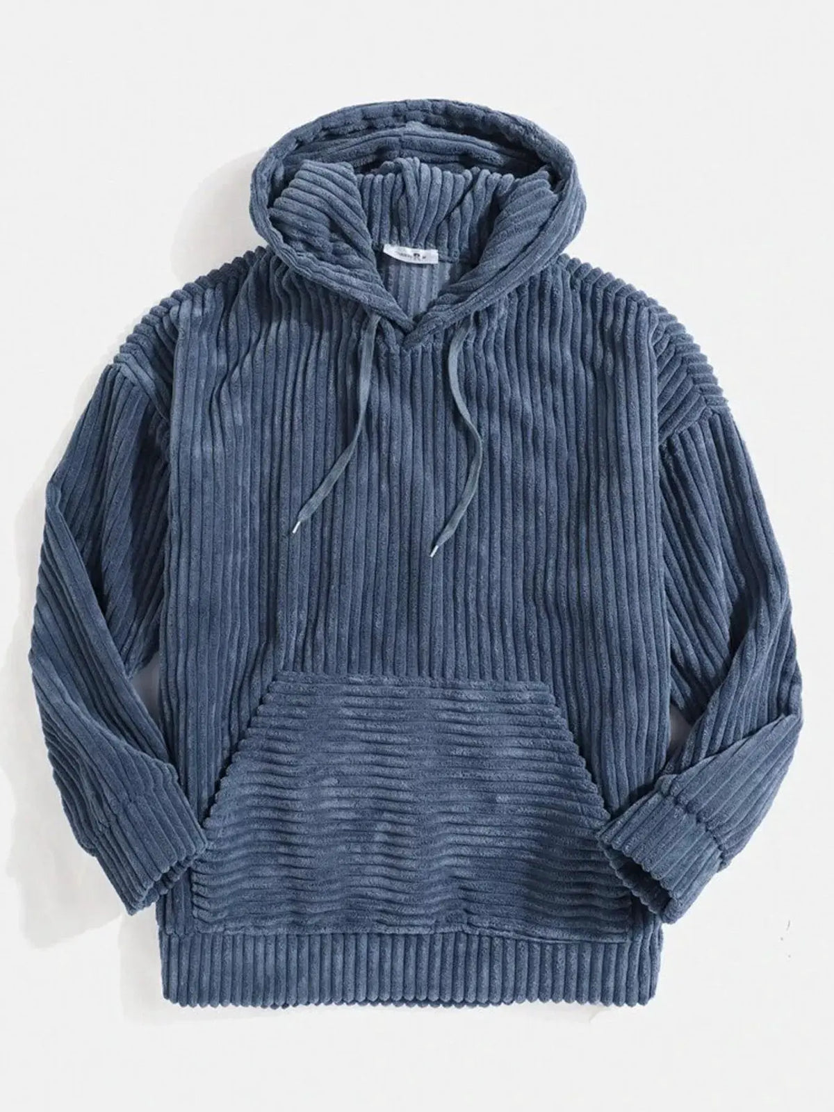 Men's Full Size Casual Corduroy Hoodie Plus Size by Trendsi