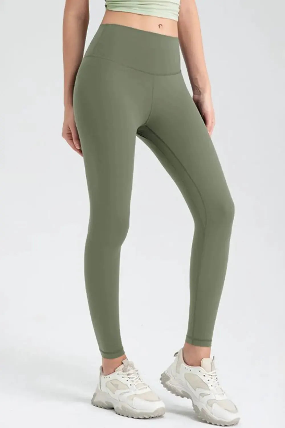 Wide Waistband Slim Fit Active Leggings by Partner Label