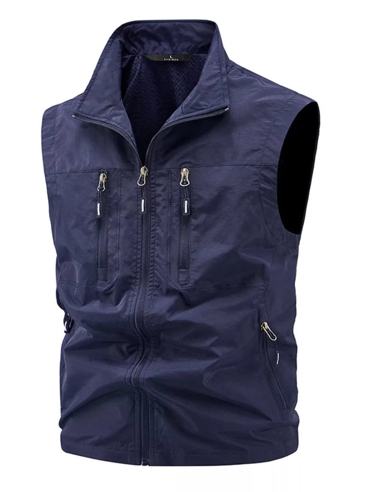 Men's Plus Size Lightweight Multi-Pocket Outdoor Vest by Trendsi