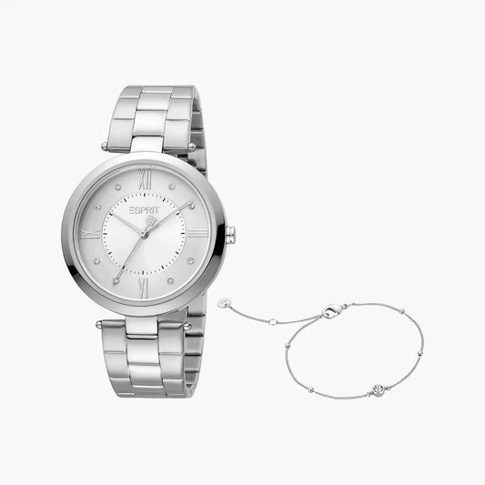 Esprit Women's Silver Stainless Steel Watch, Silver Dial | Es1l196m0035 by ESPRIT