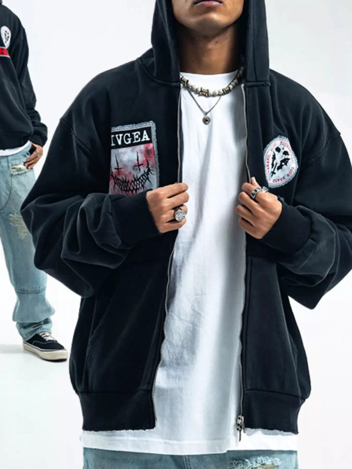 Men's Zip Up Long Sleeve Hoodie by Partner Label