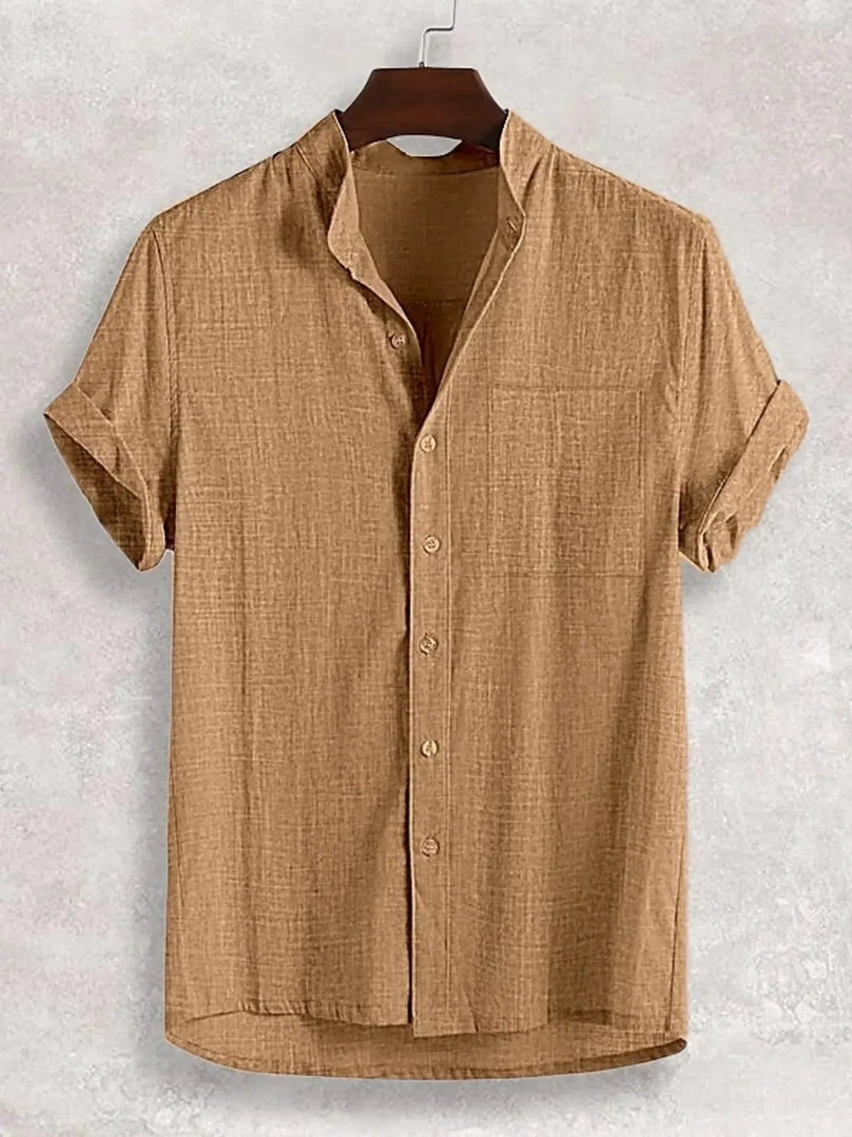 Men's Full Size Casual Button Up Short Sleeve Shirt Plus Size by Trendsi
