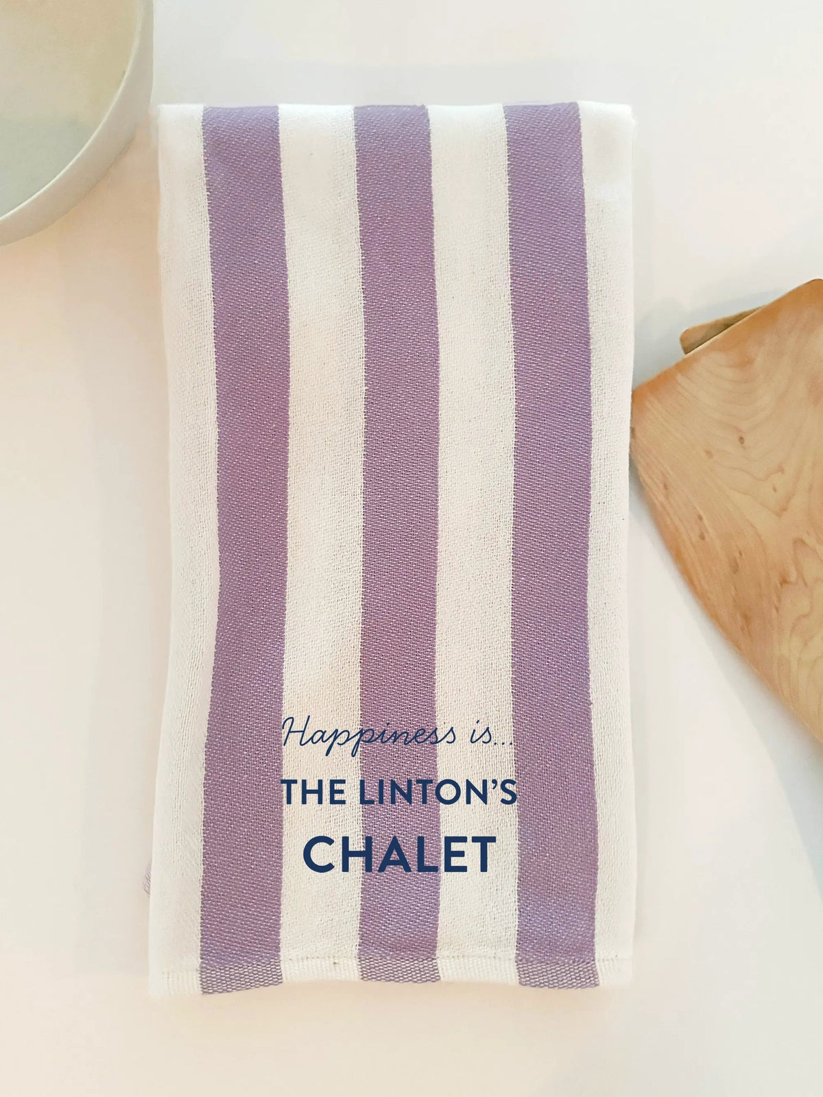 Custom Tea/Hand Towel, Striped Lilac by Custom Collection