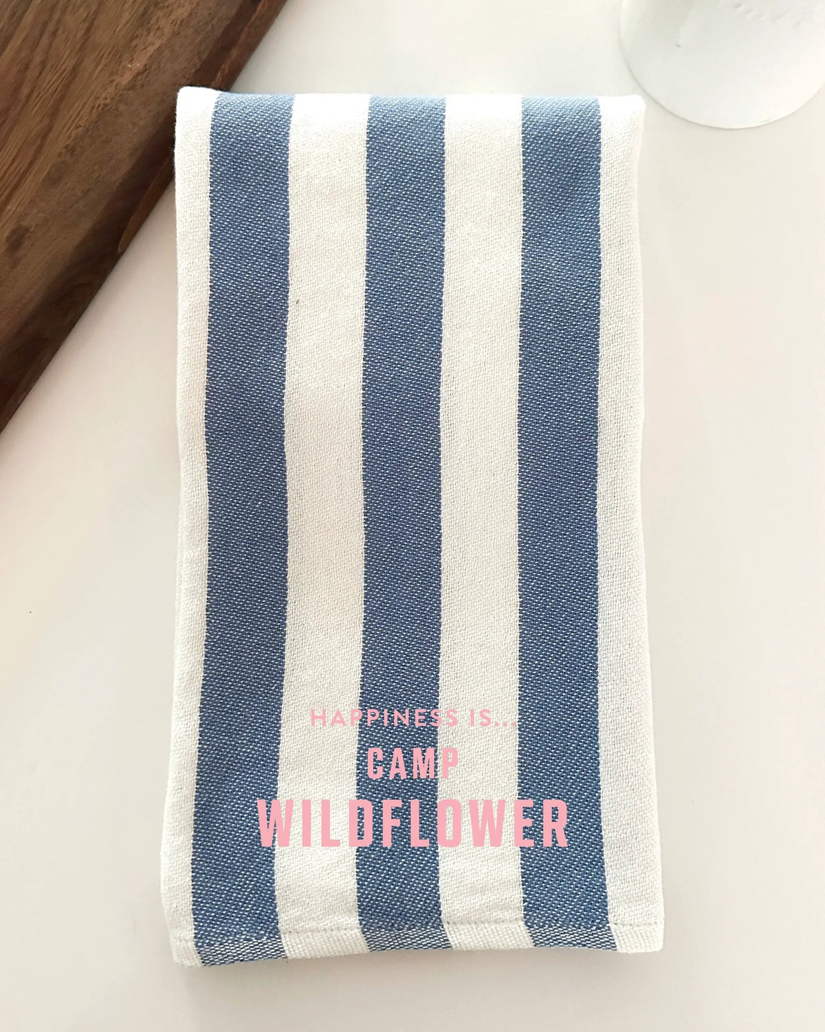 Custom Tea/Hand Towel, Striped Blue by Custom Collection