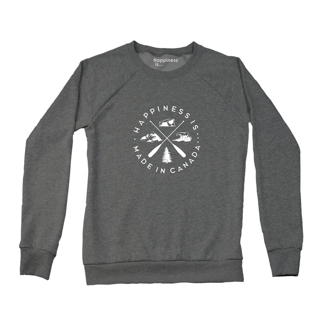 Women's Crest Crew Sweatshirt, Charcoal by Canada Collection