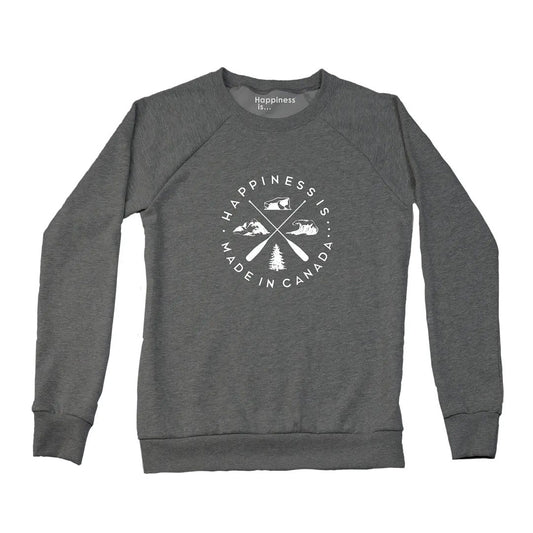 Women's Crest Crew Sweatshirt, Charcoal by Canada Collection