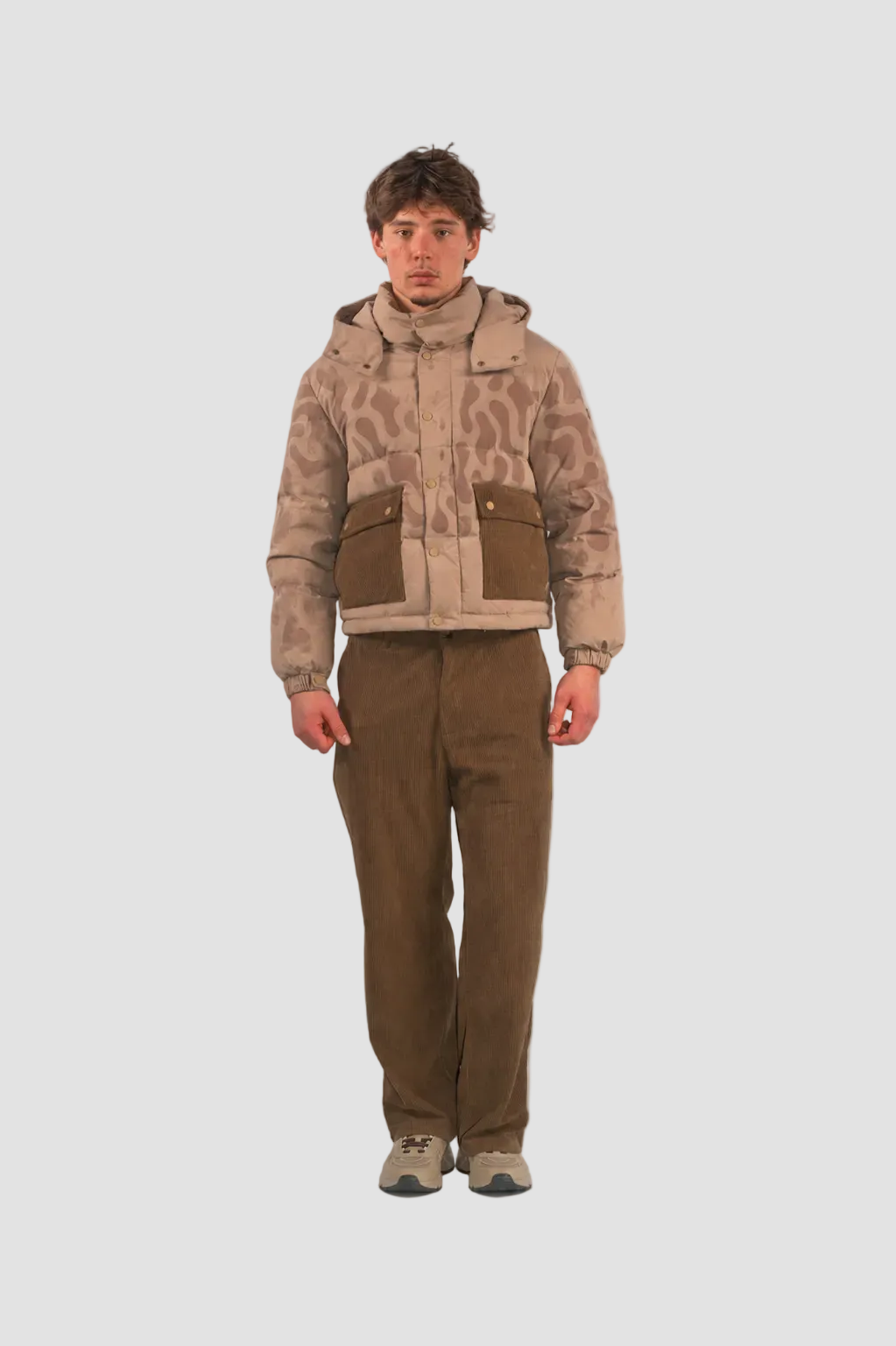 Camouflage Reactive Puffer Jacket by Hideout