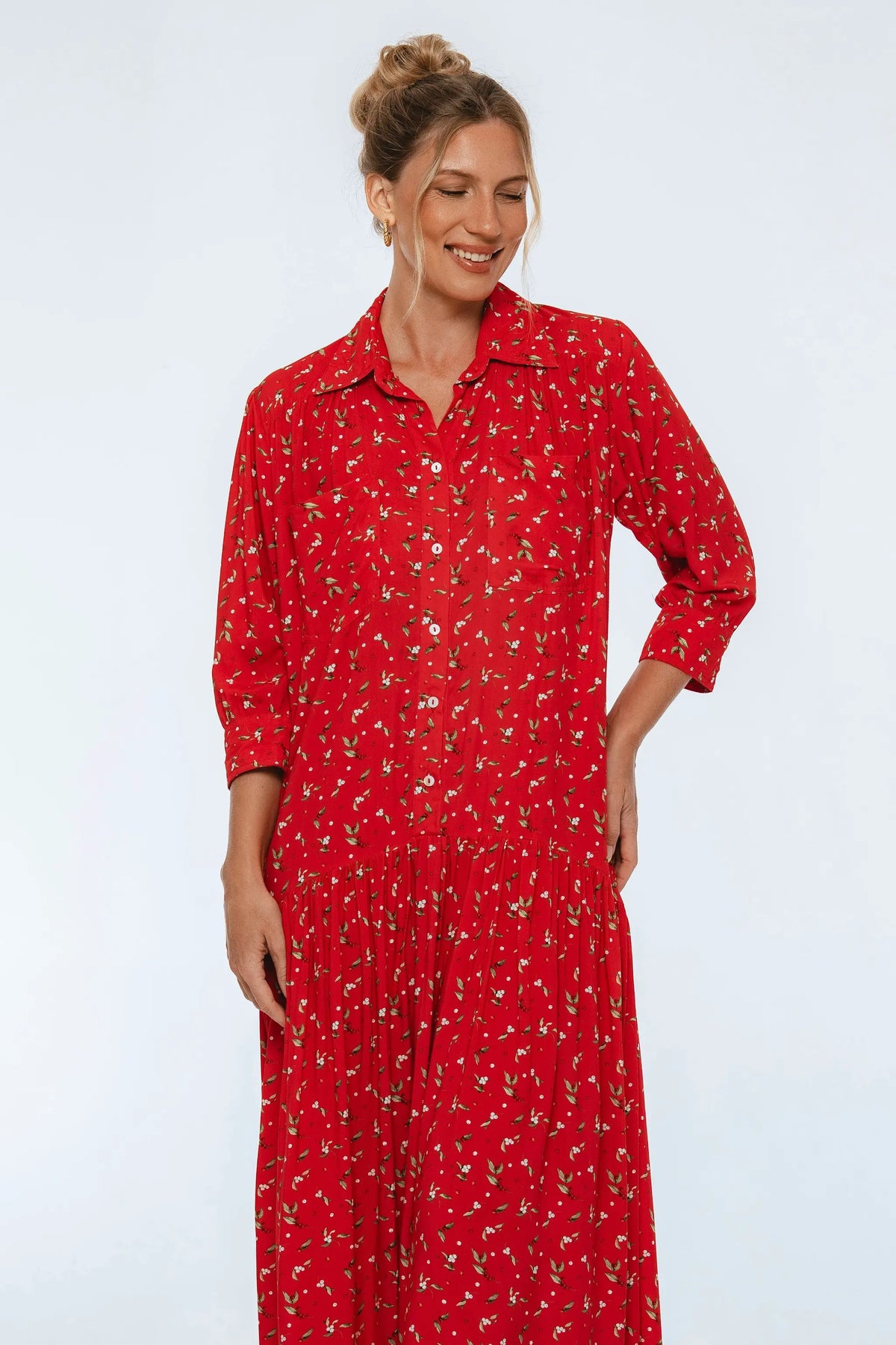 Colette Long Sleeve Shirt Dress by ELF