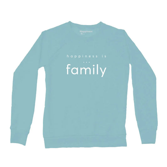 Women's Family Crew Sweatshirt, Teal by Family & Friends Collection