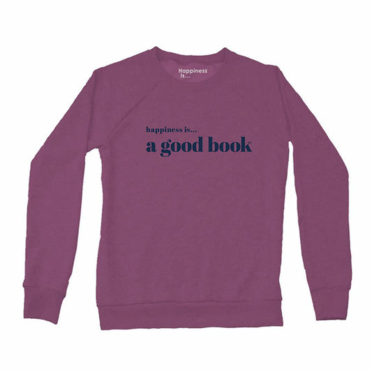 Women's Good Book Crew Sweatshirt, Plum by Books and Reading