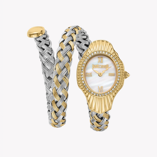 Just Cavalli Women's Gold Stainless Steel Watch, White Dial | Jc1l305m0055 by JUST CAVALLI