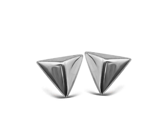 Oorbellen Piramide 3D Zilver JE001S by Jwls4u