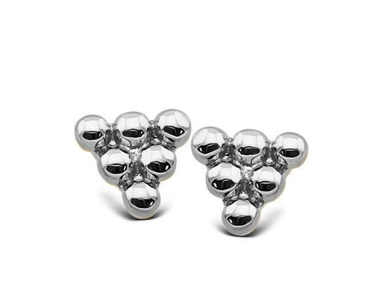 Oorbellen Balletjes in Driehoek Zilver JE025S by Jwls4u