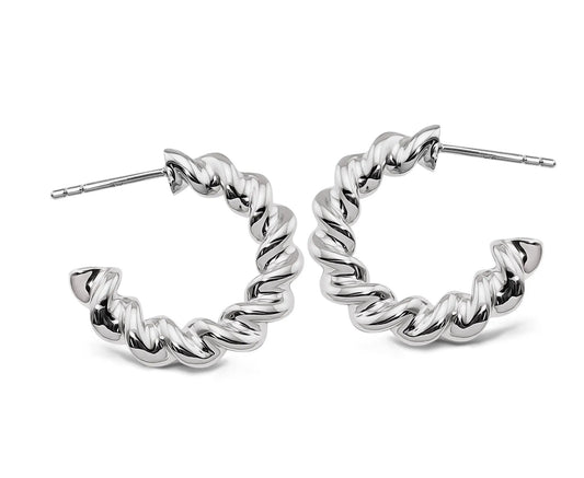 Oorbellen gedraaid zilver JE031S by Jwls4u
