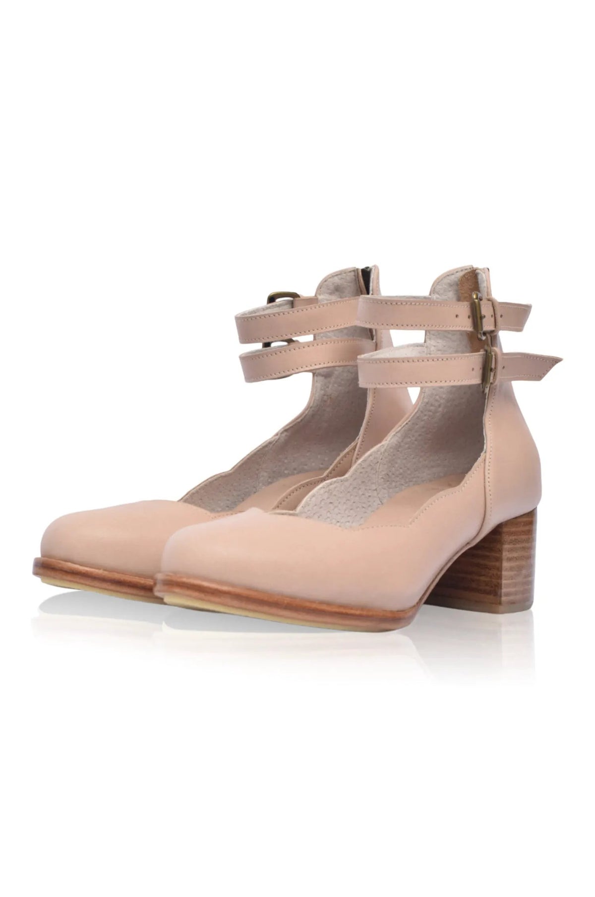 Lily Valley Scalloped Leather Heels by ELF