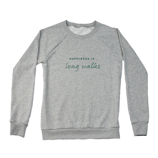 Women's Long Walks Crew Sweatshirt, Heather Grey by Running Collection