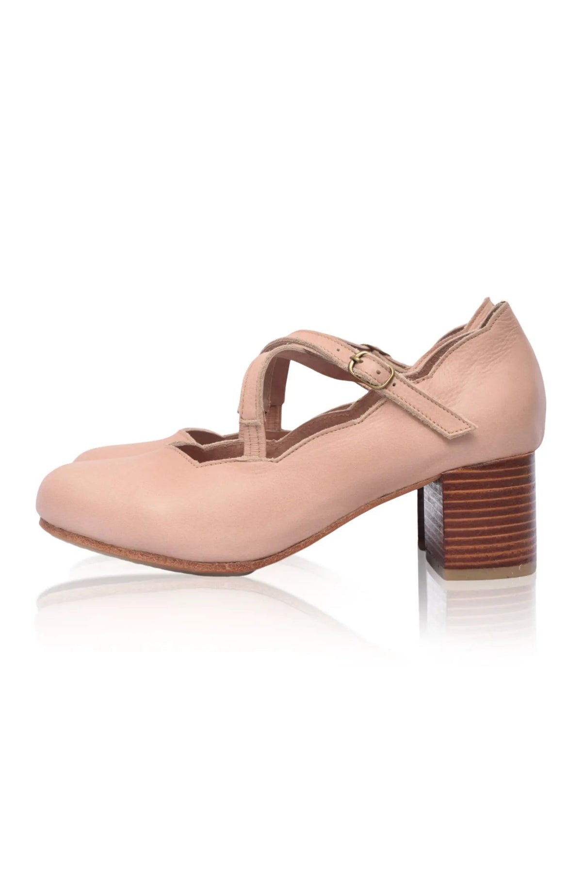 Lotus Criss Cross Leather Heels by ELF