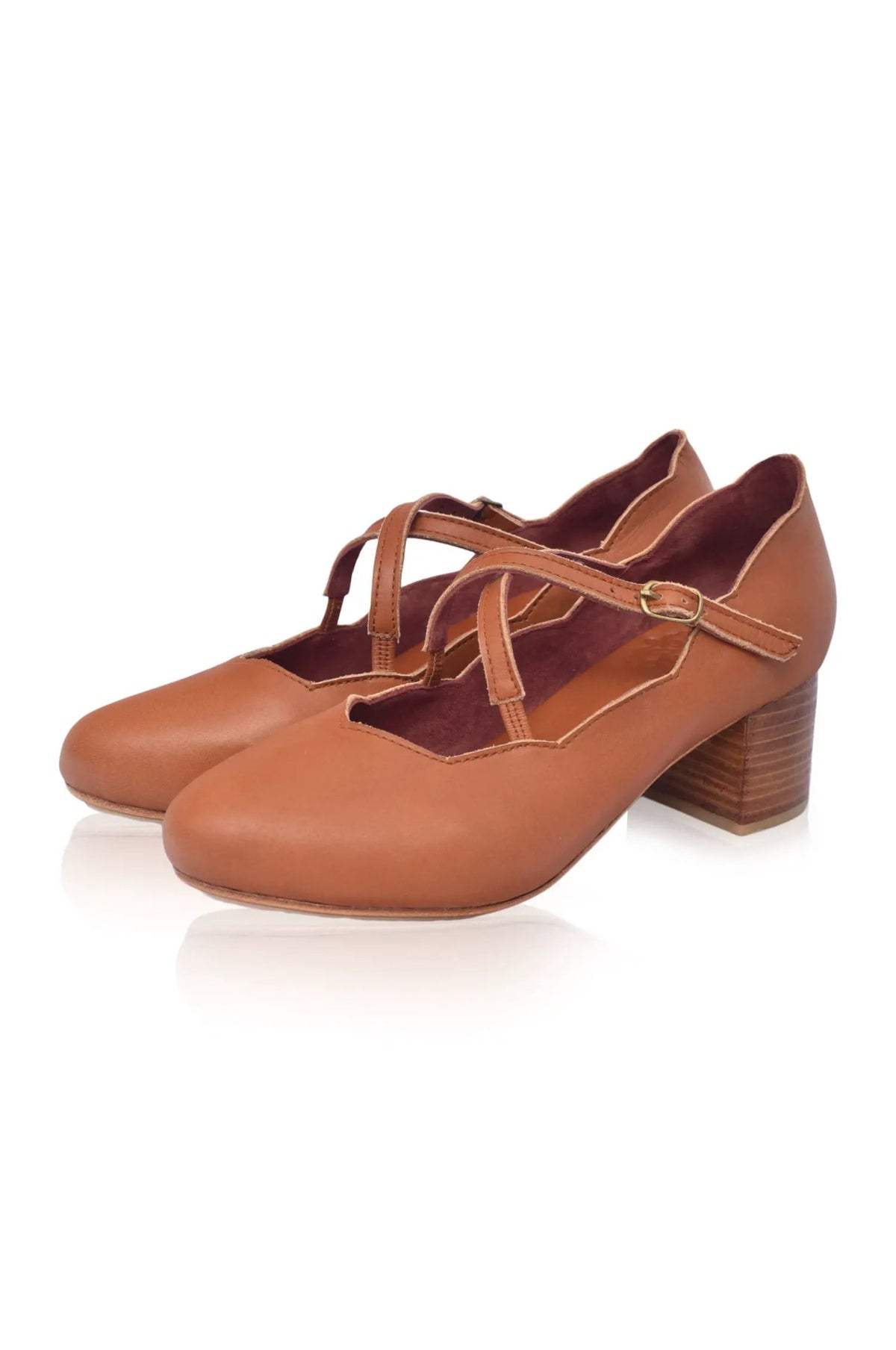 Lotus Criss Cross Leather Heels by ELF