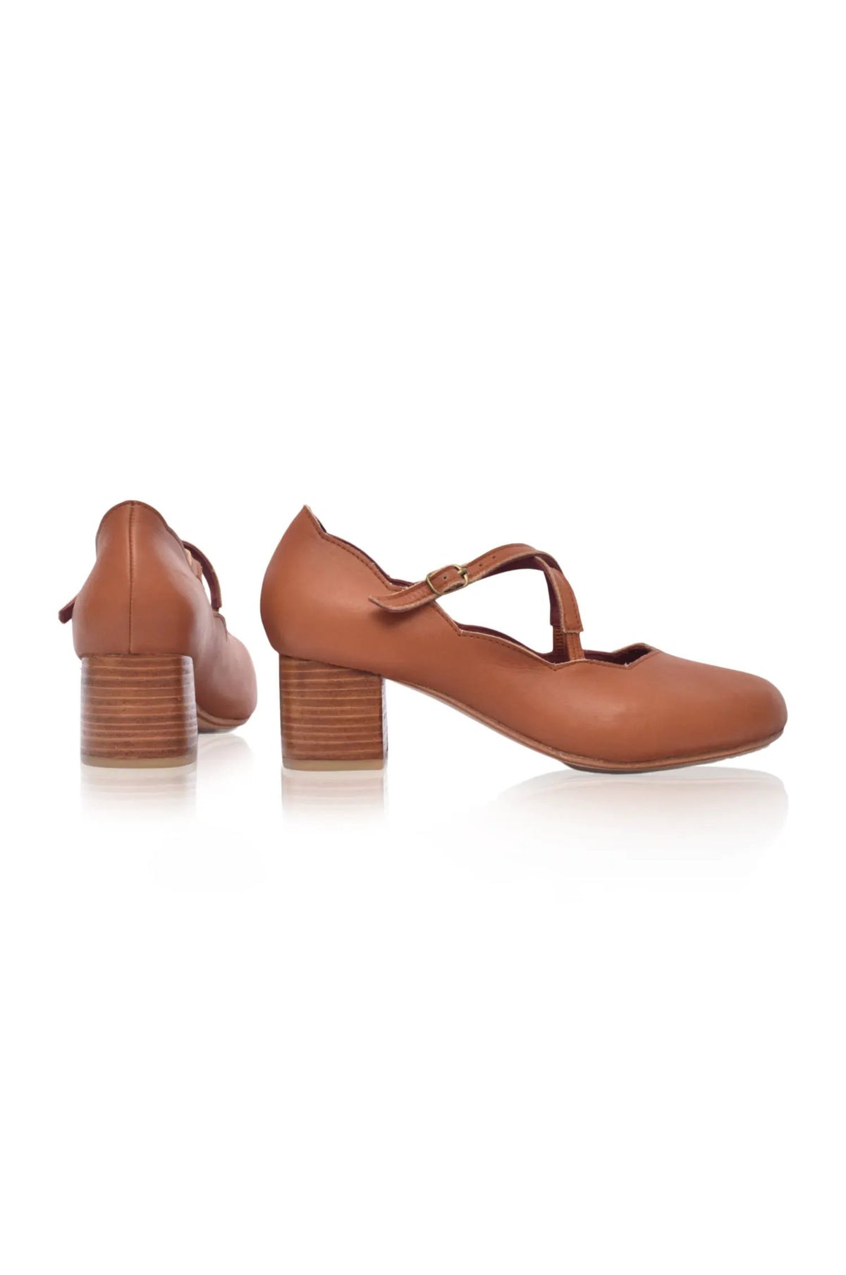 Lotus Criss Cross Leather Heels by ELF