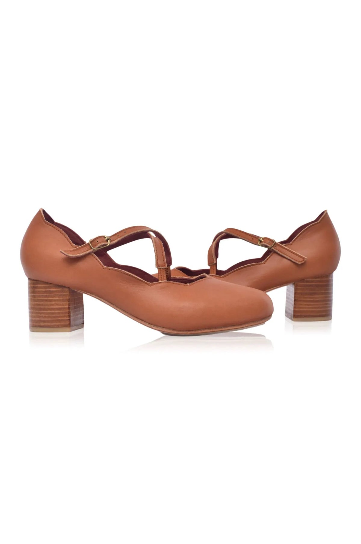 Lotus Criss Cross Leather Heels by ELF