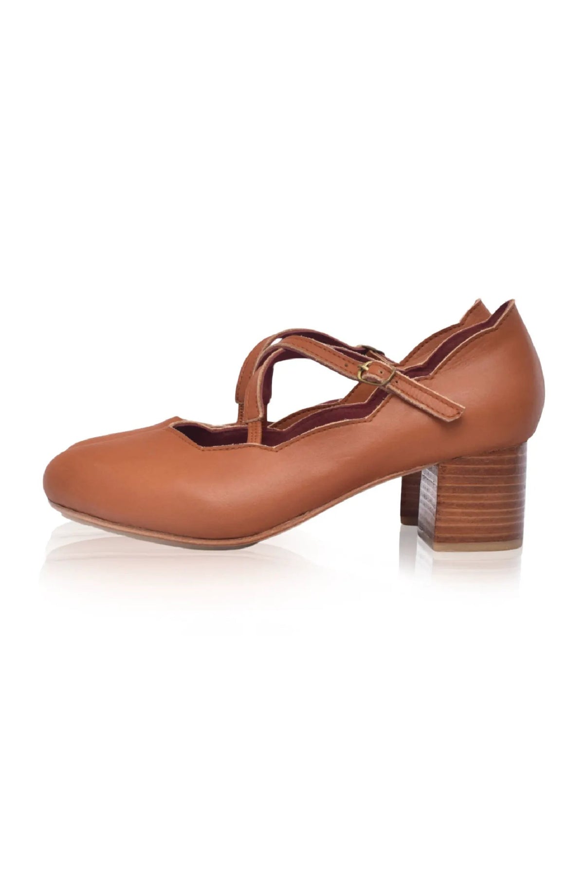 Lotus Criss Cross Leather Heels by ELF