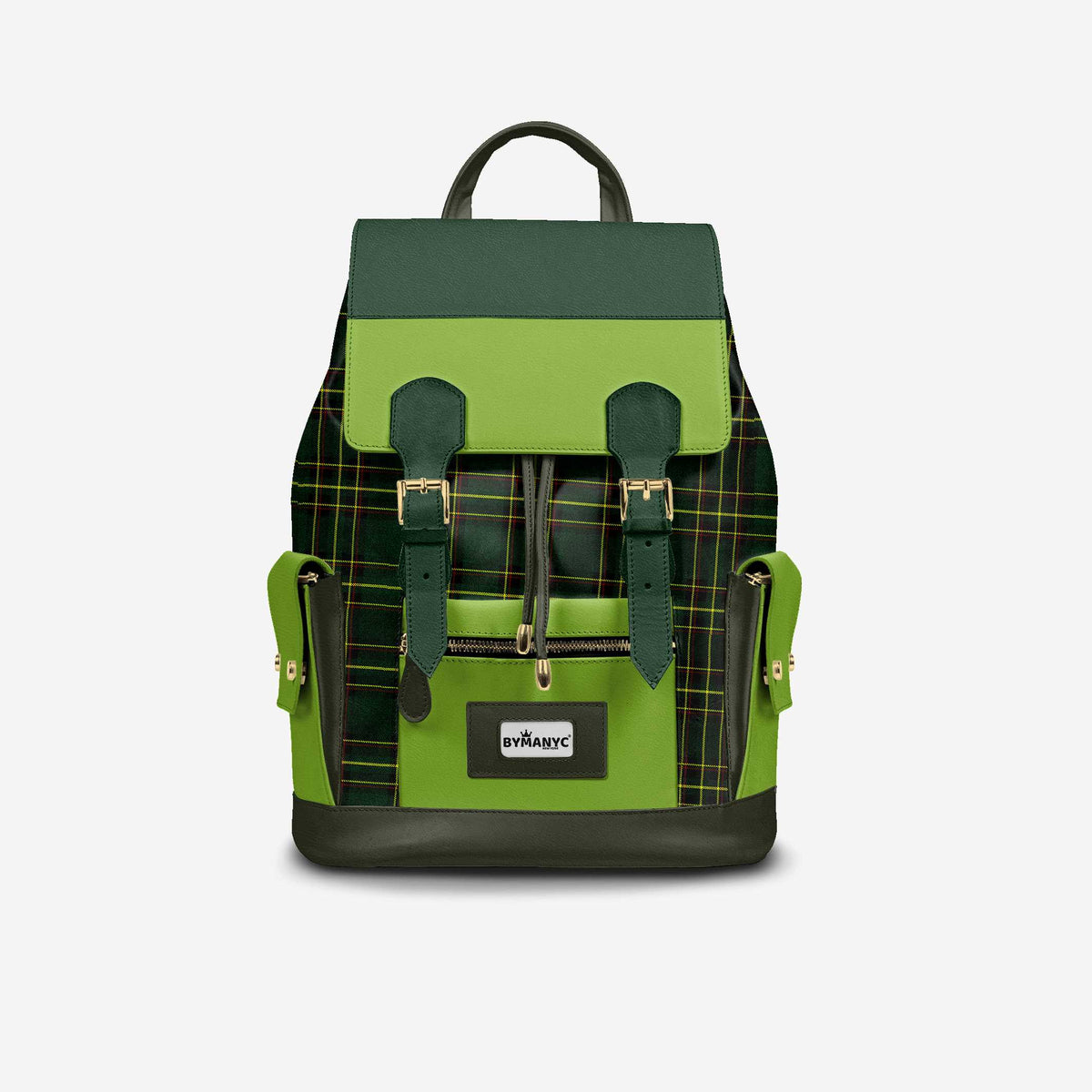 Luxury Vegan Backpack TARTAN GREEN EDGE – BYMANYC ® New York by BYMANYC ® New York