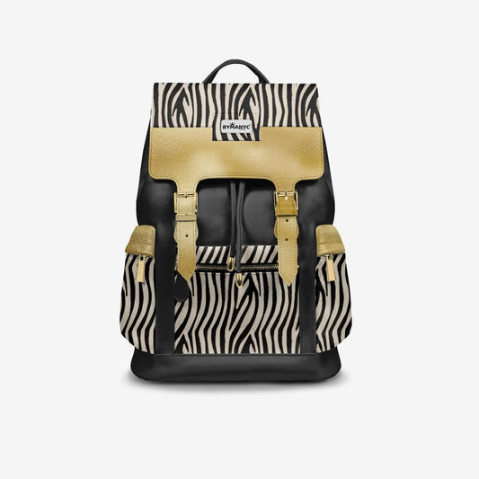 Luxury Vegan Backpack ZEBRA GOLD EDGE – BYMANYC ® New York by BYMANYC ® New York
