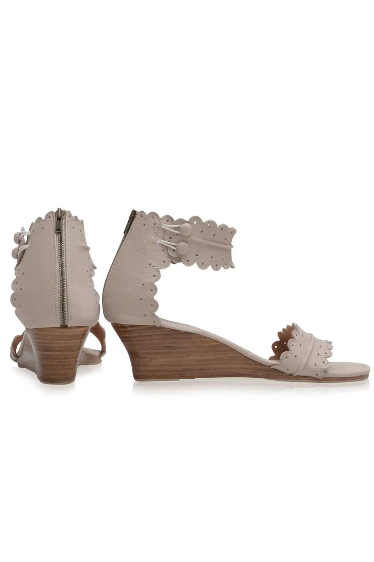 Magdalena Wooden Wedge Sandals by ELF