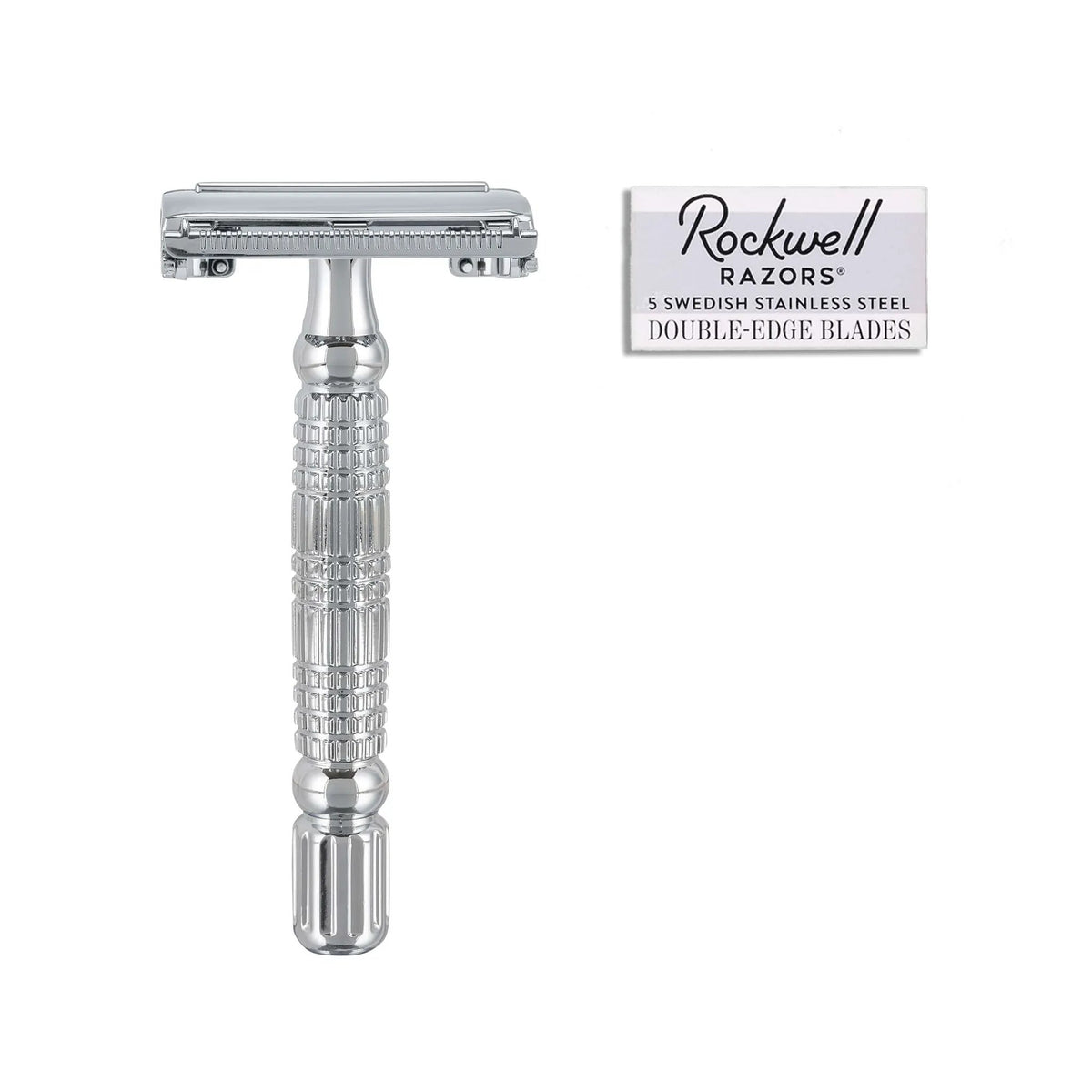 Rockwell R1 DE Safety Razor - White Chrome by Rockwell