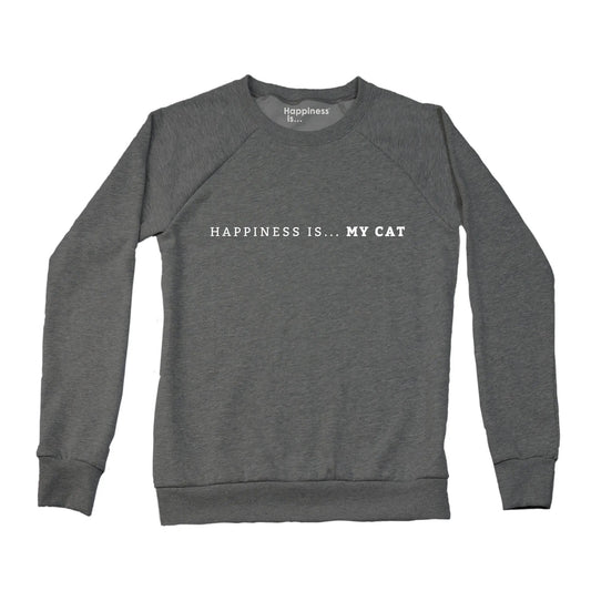 Women's My Cat Crew Sweatshirt, Charcoal by Pets Collection