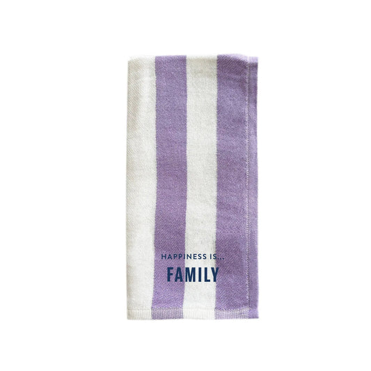 Napkin: Family, Lilac Stripe by Family & Friends Collection