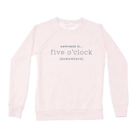 Women's Five O'Clock Crew Sweatshirt, Ballet Pink by Celebrate Collection