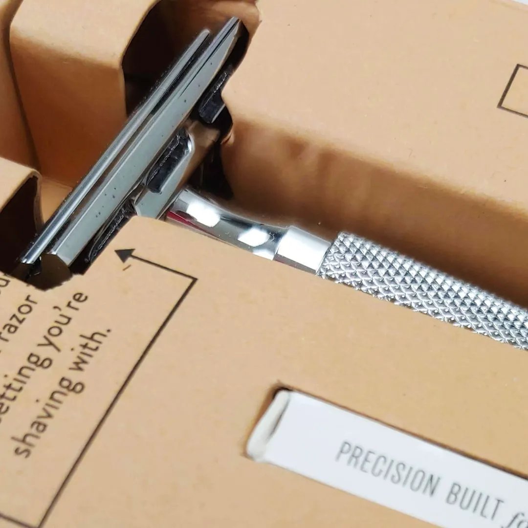 Rockwell 2C Adjustable DE Safety Razor - White Chrome (2 Settings) by Rockwell
