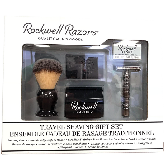 Rockwell R1 Travel Shaving Set - Gunmetal (All-in-One Gift Kit) by Rockwell