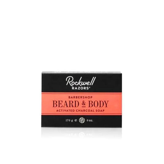 Rockwell Razors Beard & Body Activated Charcoal Soap Barbershop Scent (6oz / 170g) by Rockwell