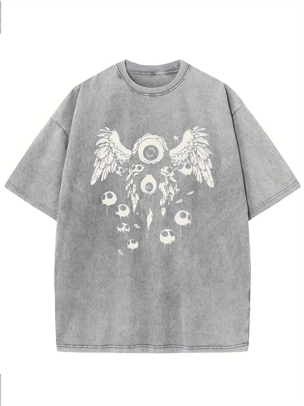 Retro Washed Pattern High-quality Cotton Men's T-shirt - Loose Fit Short Sleeved Round Neck Top by Vimost Shop