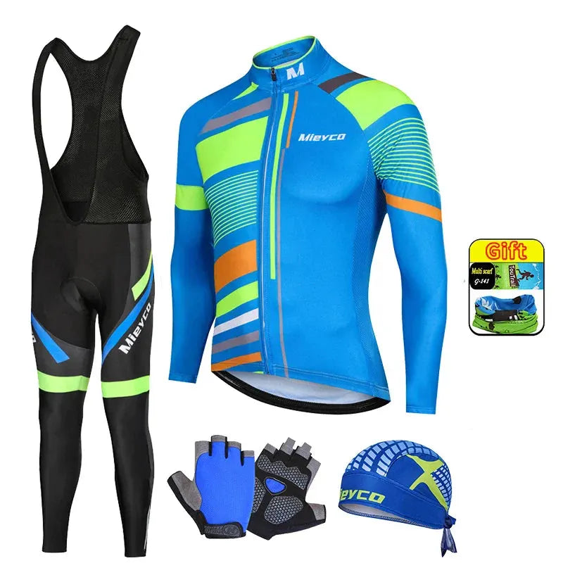 Men Autumn Long Sleeve Cycling Jersey Set MTB Mountain Bike Sportswear Slim Fit by Vimost Shop