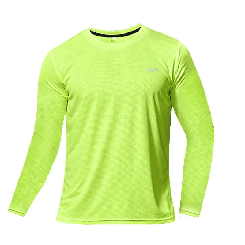 Mens Long and Short Sleeve Ice Silk Quick Dry Sports Top for Running Gym Hiking and Outdoor Training by Vimost Shop