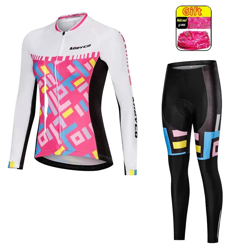 Women Long Sleeve Cycling Jersey Set MTB Bike Quick Dry Breathable Cycling Suit by Vimost Shop