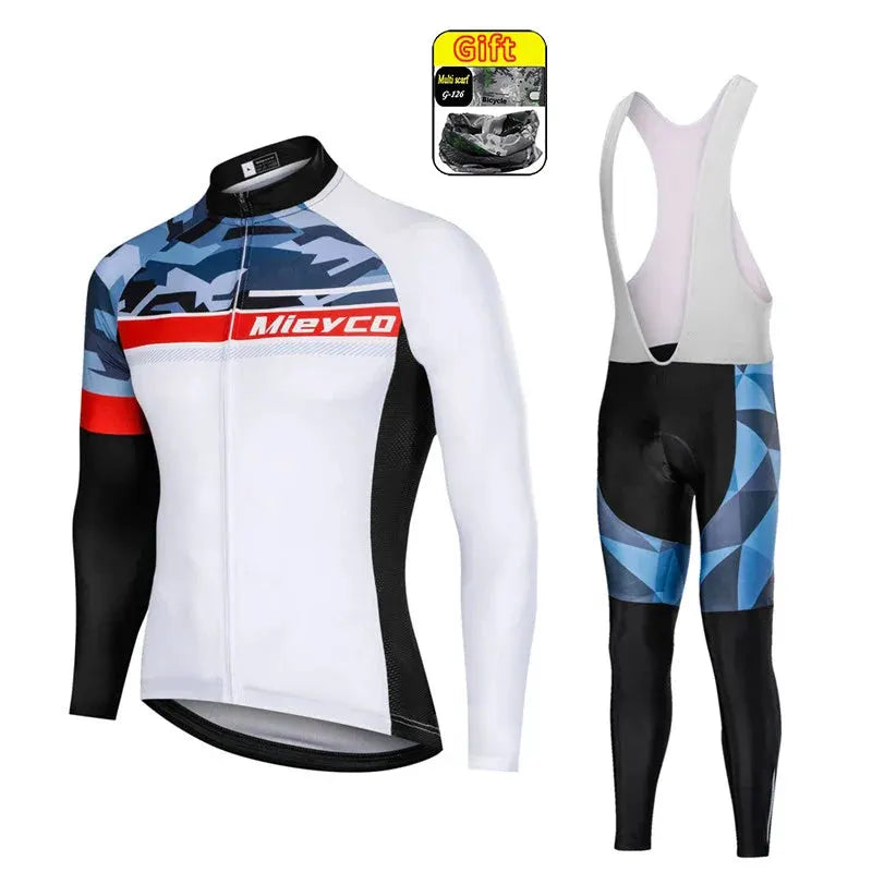 Men Autumn Long Sleeve Cycling Jersey Set MTB Mountain Bike Sportswear Slim Fit by Vimost Shop