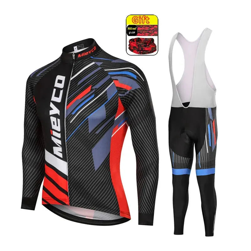 Men Autumn Long Sleeve Cycling Jersey Set MTB Mountain Bike Sportswear Slim Fit by Vimost Shop