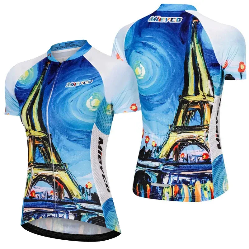 Women Short Sleeve Cycling Jersey Set Summer Bike Bib Shorts Suit by Vimost Shop
