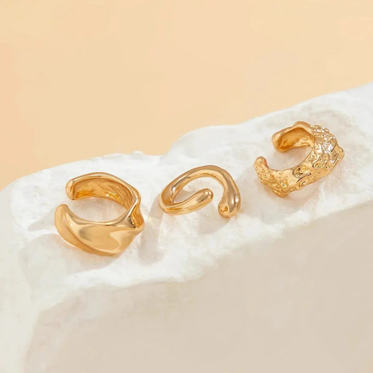 3Pcs/set Metal Chunky No Piercing Clip Earrings Geometric Ear Cuff Earrings for Women Ladies Party Girls Y2K Jewelry 2024 Trendy by MAIDEN-ART