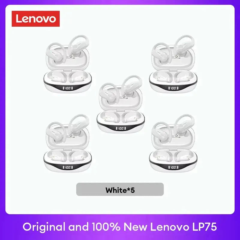 Original Lenovo LP75 TWS Bluetooth V5.3 Headphones Wireless LED Digital Display Earphones Noise Reduction Waterproof Headset New by MAIDEN-ART
